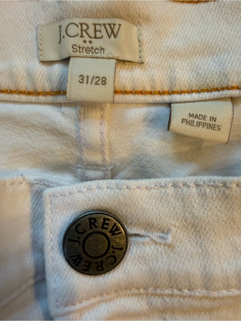 J. Crew White Classic Straight Stretch Mid-Rise Jeans 31/28 Coastal Preppy NICE! - Picture 3 of 8